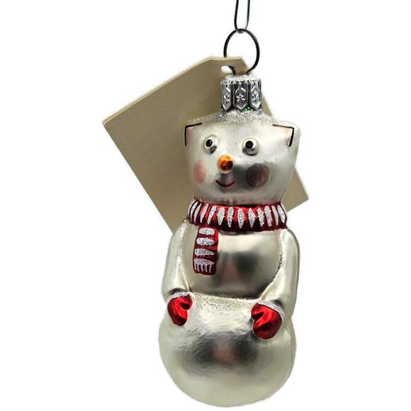 Patricia Breen Snowcat With Red Scarf Pearl Christmas Tree Ornament Snow Family - Picture 1 of 13